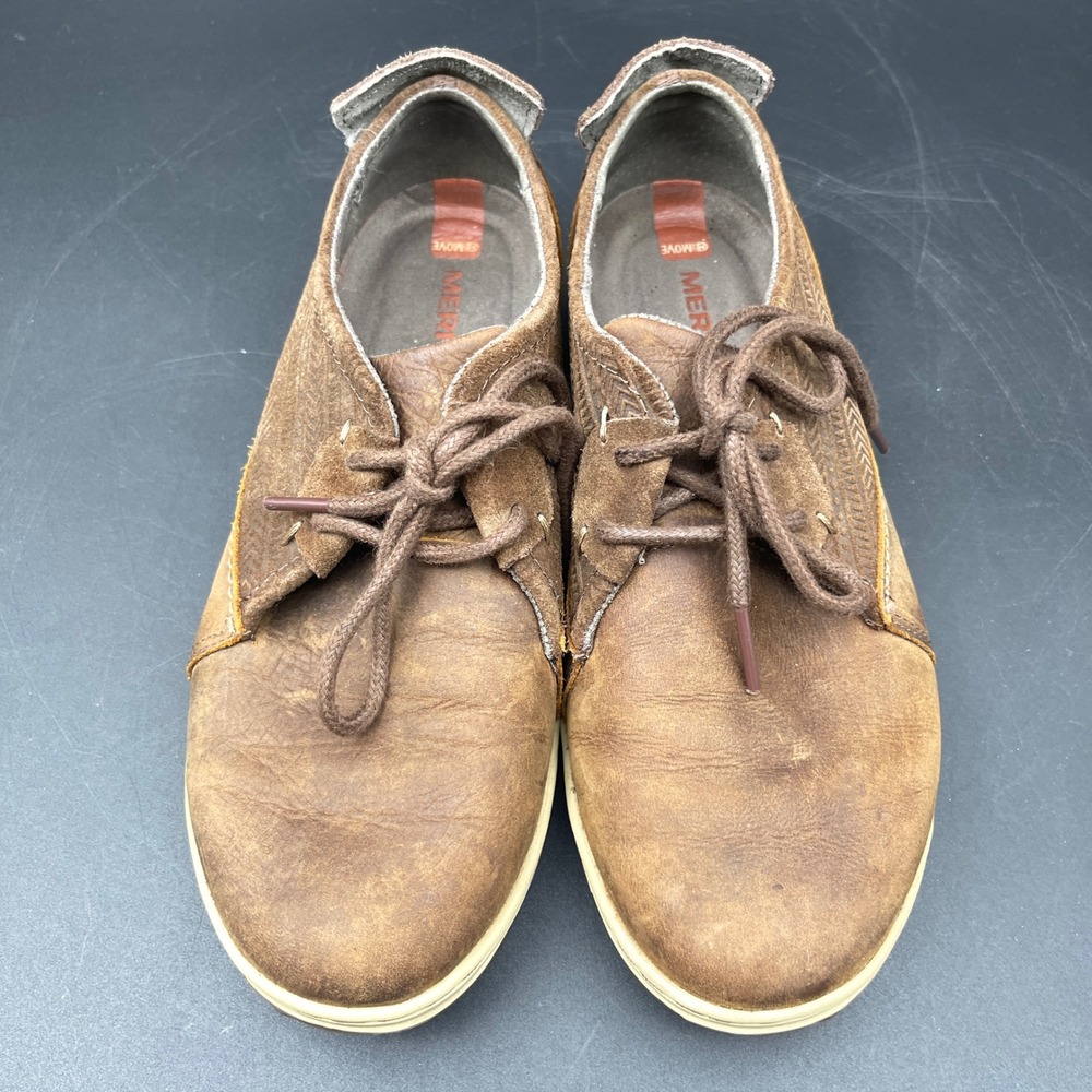 Merrell Brown Sugar Leather Lace Up Shoes Womens 6 J42516 Low Top Sneakers Brown - Picture 3 of 7